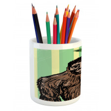 Mysterious Yeti Sketch Pencil Pen Holder