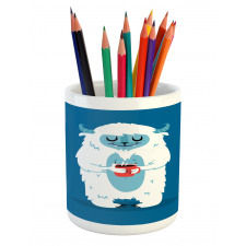 Yeti Coffee Cup Winter Pencil Pen Holder