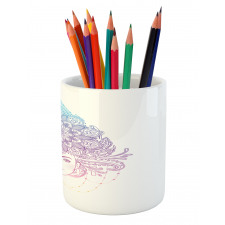 Tribal Boho Diva Floral Pencil Pen Holder