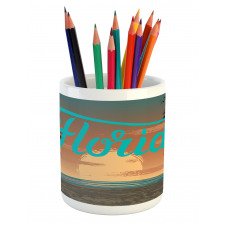 Grunge Sunset Coastline Pencil Pen Holder