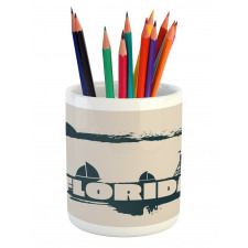 Vintage Seaside View Pencil Pen Holder