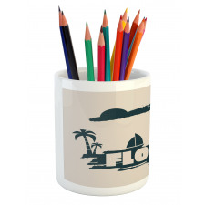 Vintage Seaside View Pencil Pen Holder