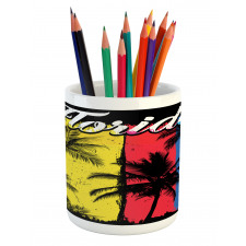 Grunge Palms Colorful Pencil Pen Holder