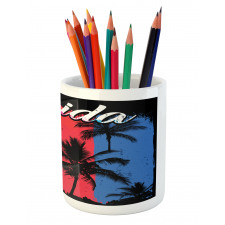 Grunge Palms Colorful Pencil Pen Holder