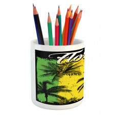 Grunge Palms Colorful Pencil Pen Holder