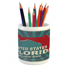 Retro Old City Map USA Pencil Pen Holder