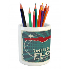 Retro Old City Map USA Pencil Pen Holder