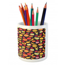 Colorful Fruits and Dots Pencil Pen Holder