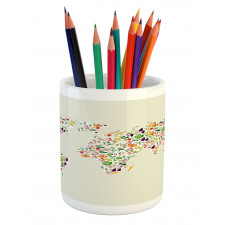 Vegetable Map of World Pencil Pen Holder