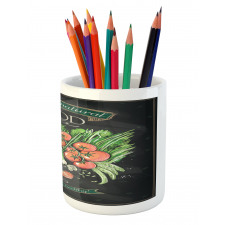 Chalkboard Organic Food Pencil Pen Holder