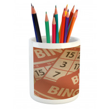 Graphic Game Cards Pile Pencil Pen Holder