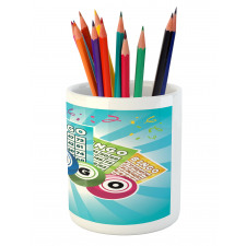 Colorful Cards Balls Pencil Pen Holder