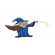 Sorcerer Man Book Spell Pencil Pen Holder