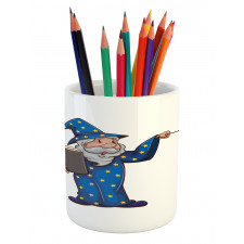 Sorcerer Man Book Spell Pencil Pen Holder