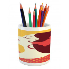 Retro Flamenco Woman Pencil Pen Holder