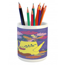 Flower Bucket Water Can Pencil Pen Holder