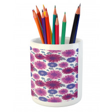 Blooming Fall Flowers Pencil Pen Holder