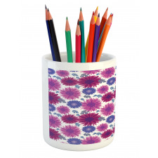 Blooming Fall Flowers Pencil Pen Holder