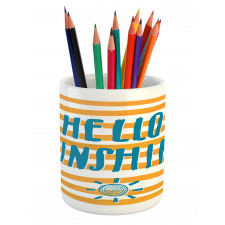 Words Stripes Pencil Pen Holder