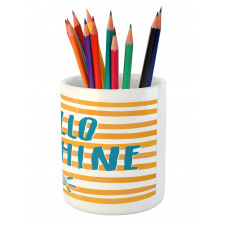 Words Stripes Pencil Pen Holder