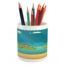 Tropical Islands Ocean Pencil Pen Holder