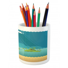 Tropical Islands Ocean Pencil Pen Holder