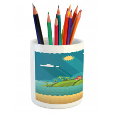 Tropical Islands Ocean Pencil Pen Holder