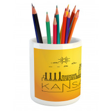 Minimal Linear City Pencil Pen Holder