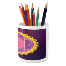 Abstract Round Gem Pencil Pen Holder