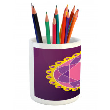 Abstract Round Gem Pencil Pen Holder