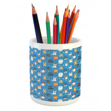 Canine Puppy Joyful Pets Paws Pencil Pen Holder