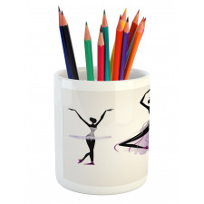 Ballerina Dancer Silhouettes Pencil Pen Holder