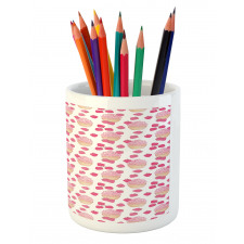 Doodle Style Strawberry Pencil Pen Holder