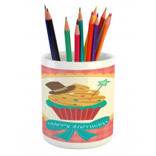 Happy Birthday Calligraphy Pencil Pen Holder