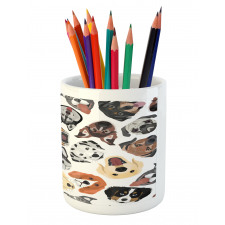 Faces of Various Dog Breeds Pencil Pen Holder