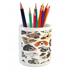 Faces of Various Dog Breeds Pencil Pen Holder