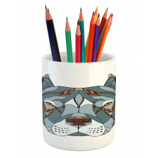 Zentangle Art Terrier Head Pencil Pen Holder