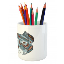 Zentangle Art Terrier Head Pencil Pen Holder