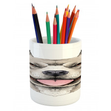 Terrier Realistic Sketch Pencil Pen Holder