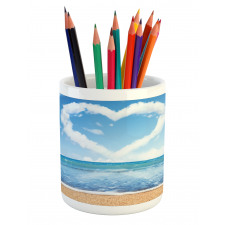 Clouds Heart Shape Pencil Pen Holder