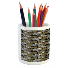 Tropic Foliage Motifs Dots Pencil Pen Holder