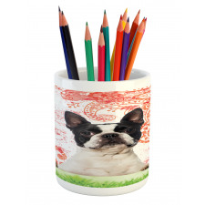 Pet Animal on Swirls Pencil Pen Holder