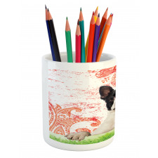 Pet Animal on Swirls Pencil Pen Holder