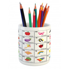 Squares with Letters Kids Pencil Pen Holder