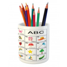 Squares with Letters Kids Pencil Pen Holder