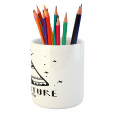 Stars Doodle Words Pencil Pen Holder