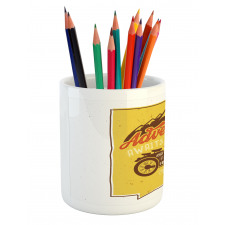 Retro Poster Words Pencil Pen Holder