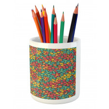 Retro Colored Doodle Pencil Pen Holder