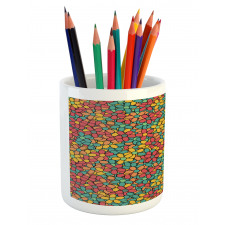 Retro Colored Doodle Pencil Pen Holder