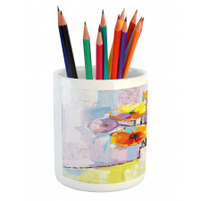 Abstract Oil Paint Art Pencil Pen Holder